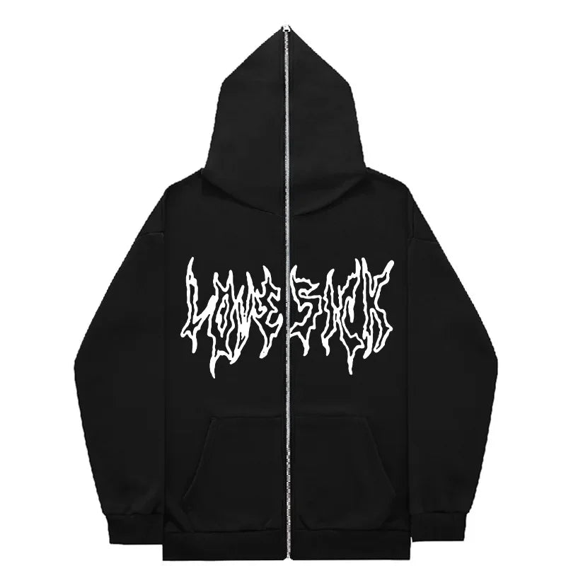 Moletom Zíper Lovesick, Street Gótico