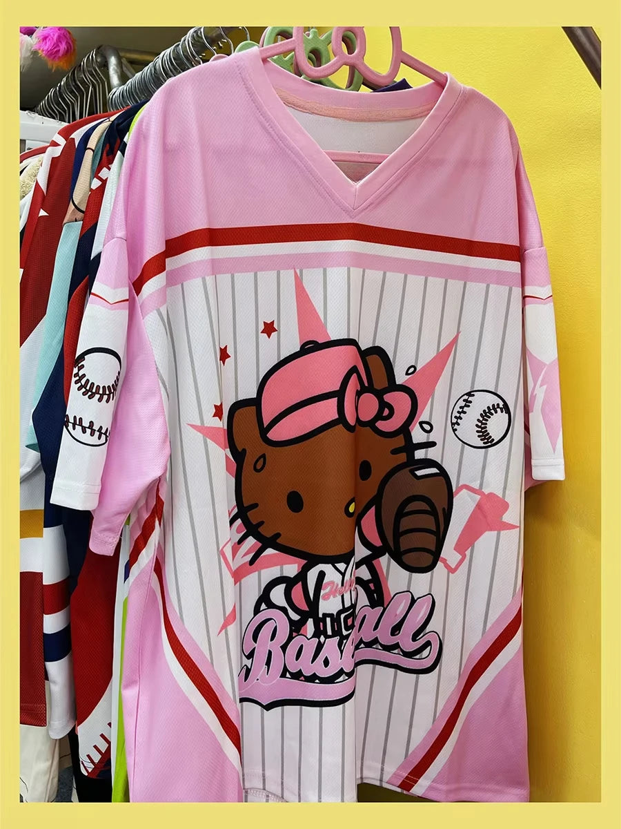 Camiseta Oversized Adulto e Infantil Hello Kitty Esporte Club
