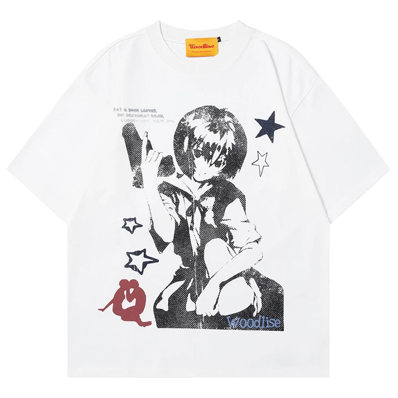 Camisa Premium Rei Ayanami Oversized Y2K
