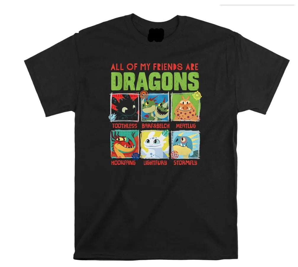 Camiseta All My Friends Are Dragons, Dragões de Berk