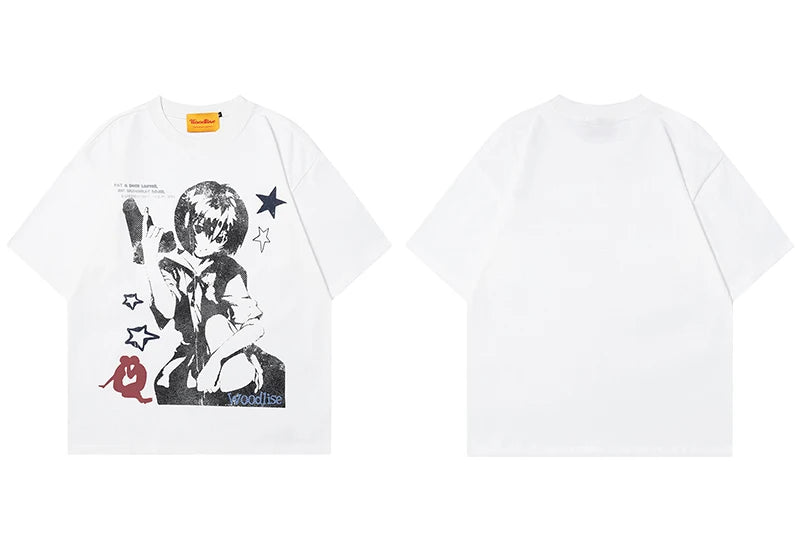 Camisa Premium Rei Ayanami Oversized Y2K