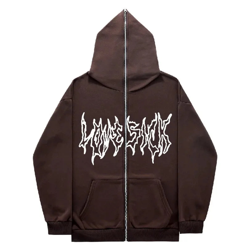 Moletom Zíper Lovesick, Street Gótico