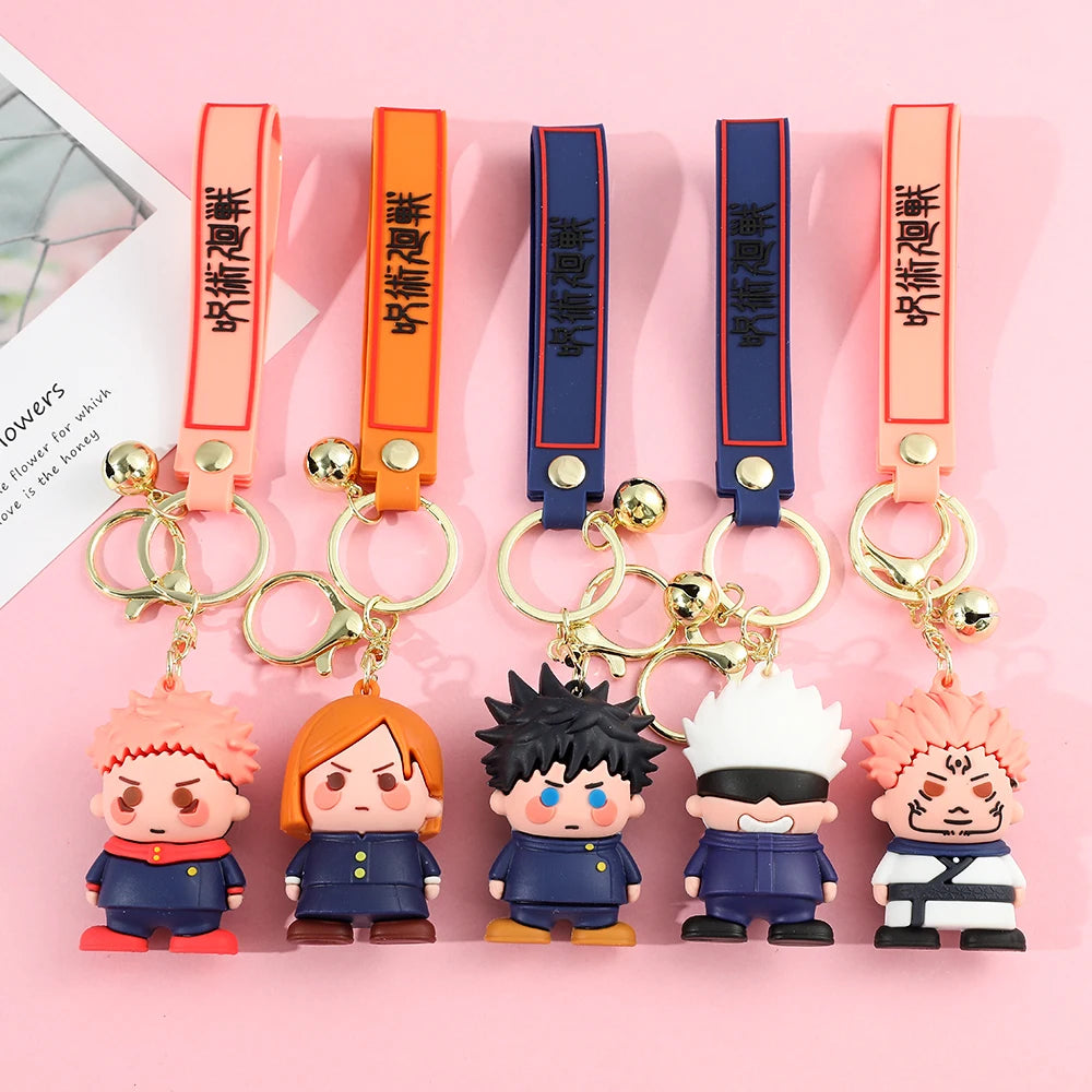 Chaveiro JJK Chibi, Kit com Personagens + Pingente Temático