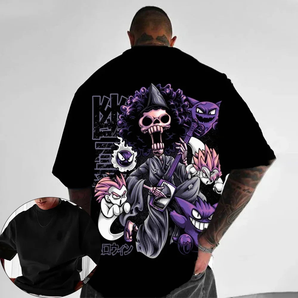 Camiseta Oversized Luffy Mode, Gear 5 Beast