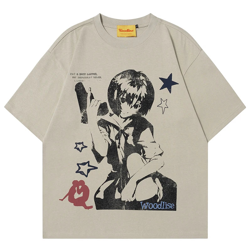 Camisa Premium Rei Ayanami Oversized Y2K