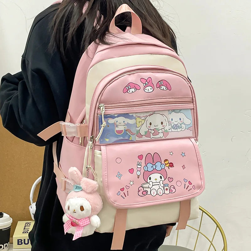 Mochila Kawaii Sanrio – Cinnamoroll, Kuromi e My Melody