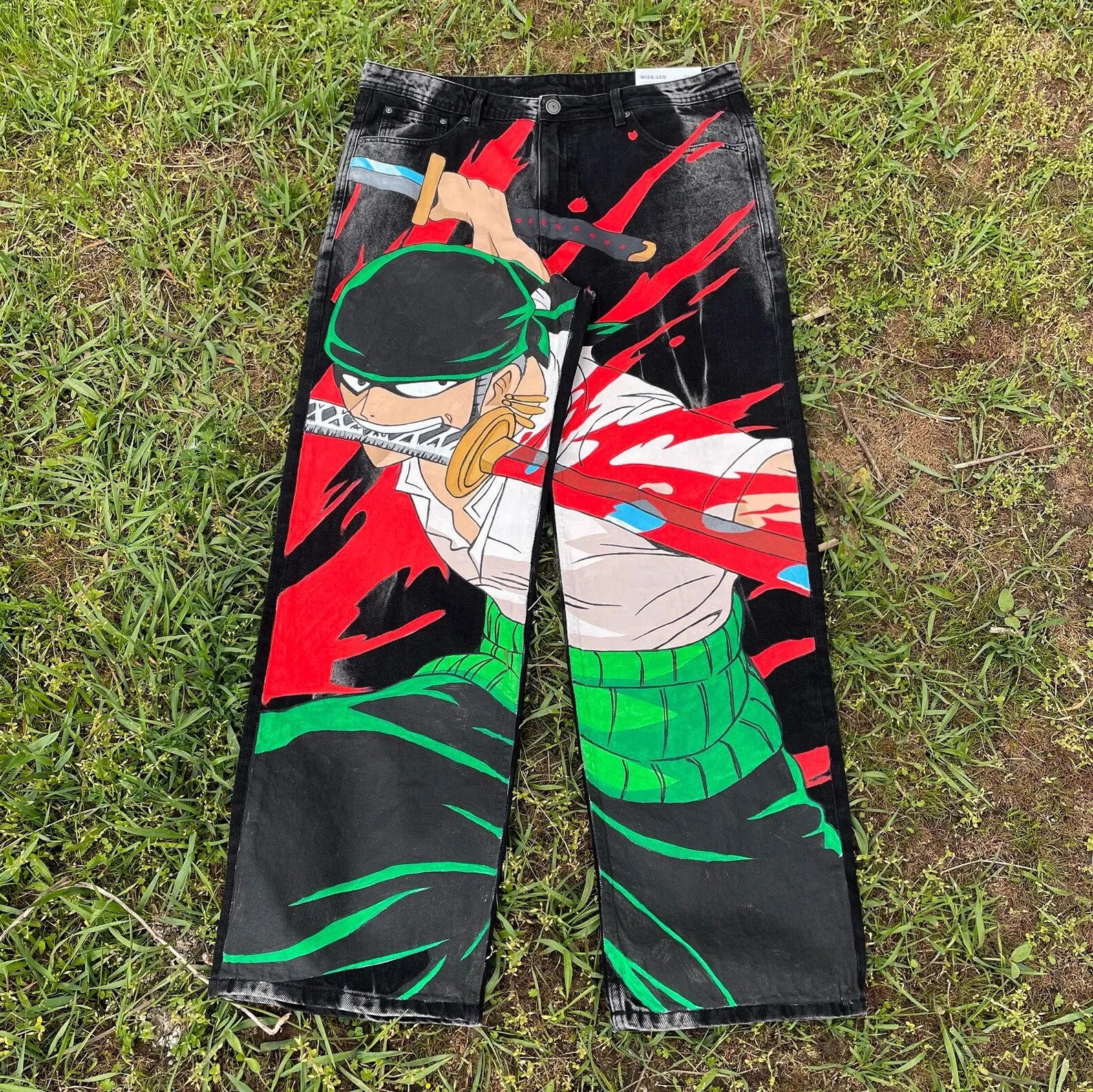 Calça Jeans Zoro’s Blade, One Piece