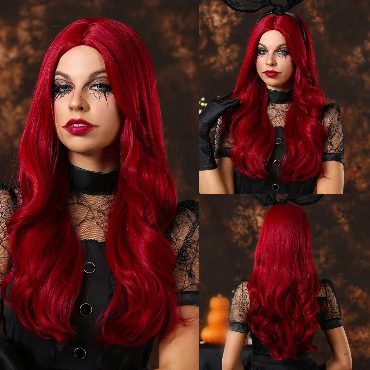 Peruca Mera Cosplay – Longa, Vermelha e Ondulada