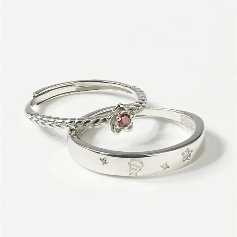 Anel Casal “O Pequeno Príncipe & A Rosa”