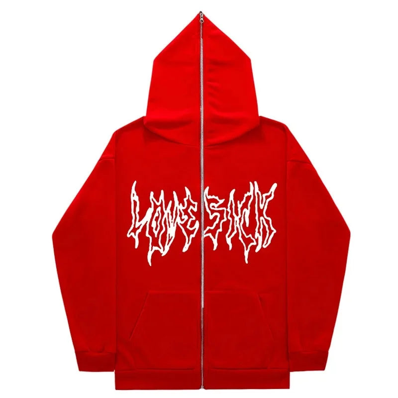 Moletom Zíper Lovesick, Street Gótico