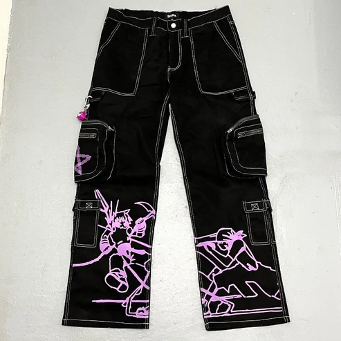 Calça Soul Eater Y2K baggy Jeans