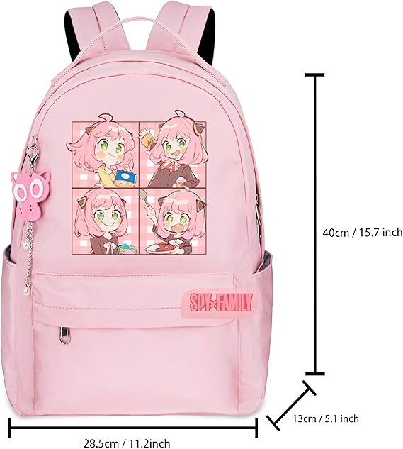 Mochila Anya Cutie, Spy x Family + Chaveiro Corujinha (Brinde)