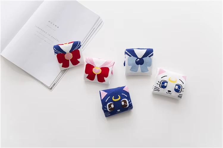 Kit 5 Meias Curtas Sailor Moon