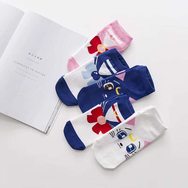 Kit 5 Meias Curtas Sailor Moon